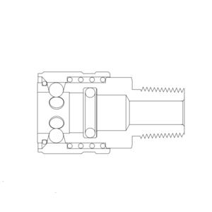 QF4-B-M-4G-SS 316 不锈钢, BAISYLOK QF系列全流量快速接头, 1/4" ISO 平行外螺纹(G),不带阀门管体