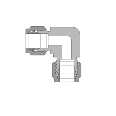 BL-1-B 黄铜, BAISYLOK 卡套弯头接头, 1/16" Tube管外径