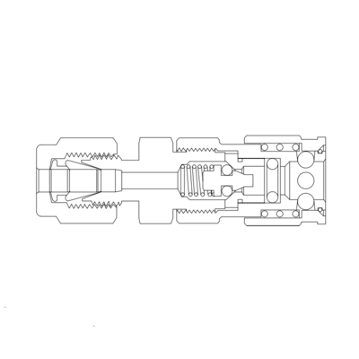 QM2-B-M-1N-SS 316 不锈钢, BAISYLOK QM系列微型快速接头, 1/16" NPT 外螺纹,带阀门管体