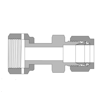 BFC-12BCO-12-SS 316 不锈钢, BCO O 型圈面密封管接头, BAISYLOK 卡套焊接接管, 3/4 in. BCO 接管 × 3/4 in. 卡套接头