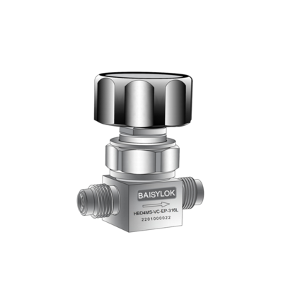 HBD4MS-VC-EP-316L 316L 不锈钢, BAISYLOK HBD系列高压手动隔膜阀, 1/4" BCR 外螺纹, 流量系数 0.27,EP级