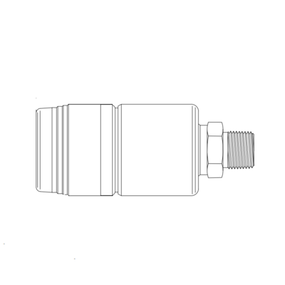 QTM2-B-M-4G-SS 316 不锈钢, BAISYLOK QTM系列PTFE密封快速接头, 1/4" ISO 平行外螺纹(G),带阀门管体