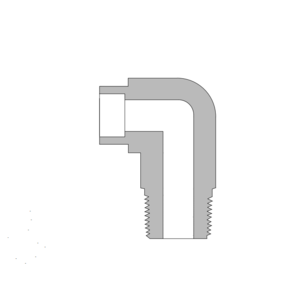 BLMTSW-6-8N-SS 316 不锈钢, BAISYLOK 卡套管承插焊接头, 承插焊外螺纹90°弯头, 3/8 in. 外径 x 1/2 NPT 外螺纹