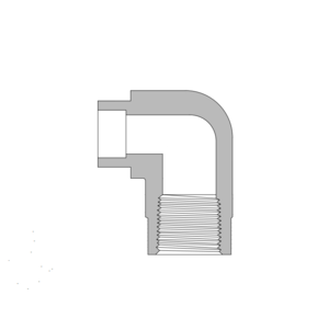 BLFTSW-6-8N-SS 316 不锈钢, BAISYLOK 卡套管承插焊接头, 承插焊内螺纹90°弯头, 3/8 in. 外径 x 1/2 NPT 内螺纹