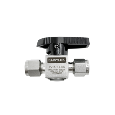 PV1A-T-4-SS 316 不锈钢, BAISYLOK PV1系列两通旋塞阀, 1/4" 卡套接头,内通径4.4mm